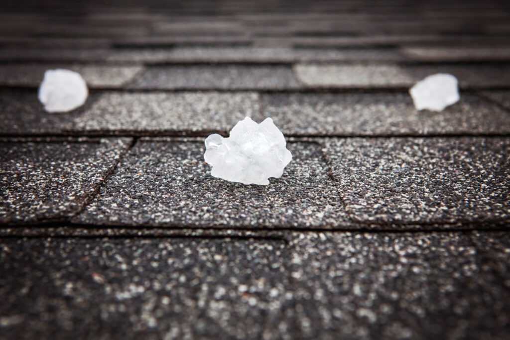 Hail on a roof